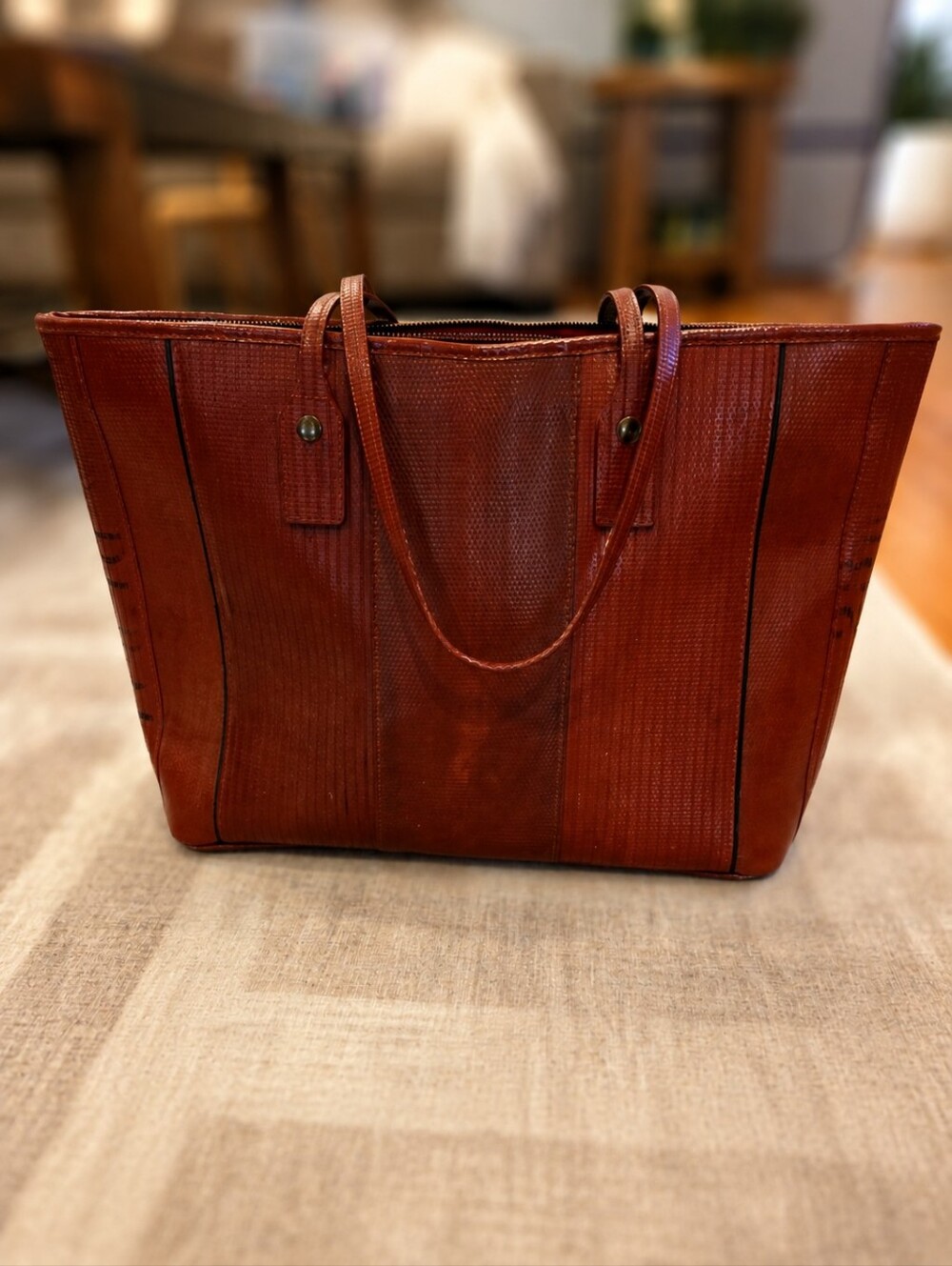 Elvis & Kresse Fire Red Graffiti Tote Handbag